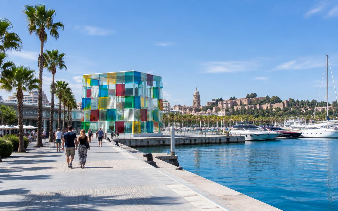 Muelle Uno, Centre Pompidou and the beaches — Málaga, Spain