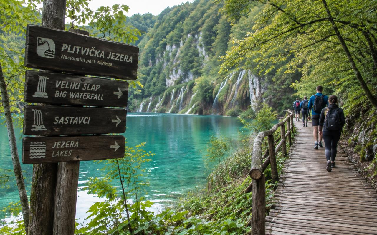 Choosing your route — Plitvice Lakes, Croatia